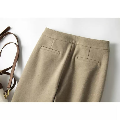 Pantalons plissés ajustés taille haute pour femmes Chic und Stil