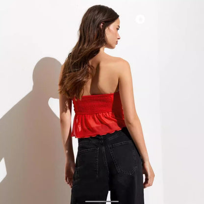 Chemisier sans manches pour femmes avec un design de volants raffiné Chic und Stil