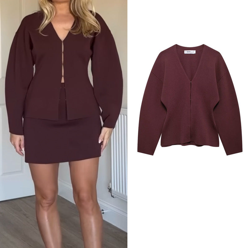 Dames Cardi V en tricot moderne Chic und Stil