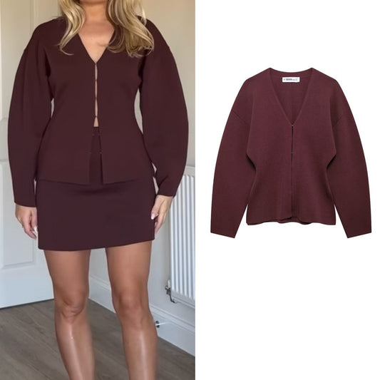 Dames Cardi V en tricot moderne Chic und Stil