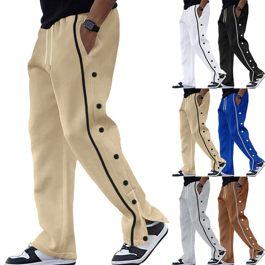 Sport leisure pants for men with snap buttons on the side and elastic waist Chic and Style
