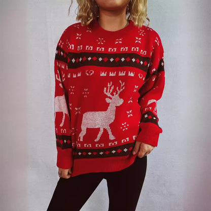 Pulls de Noël pour femmes avec un motif de renne festif et une coupe confortable Chic und Stil