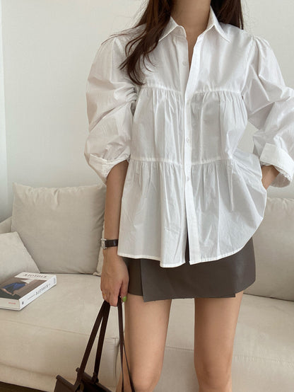 Blouse à boutonnage élégant en couches pour femmes Chic und Stil