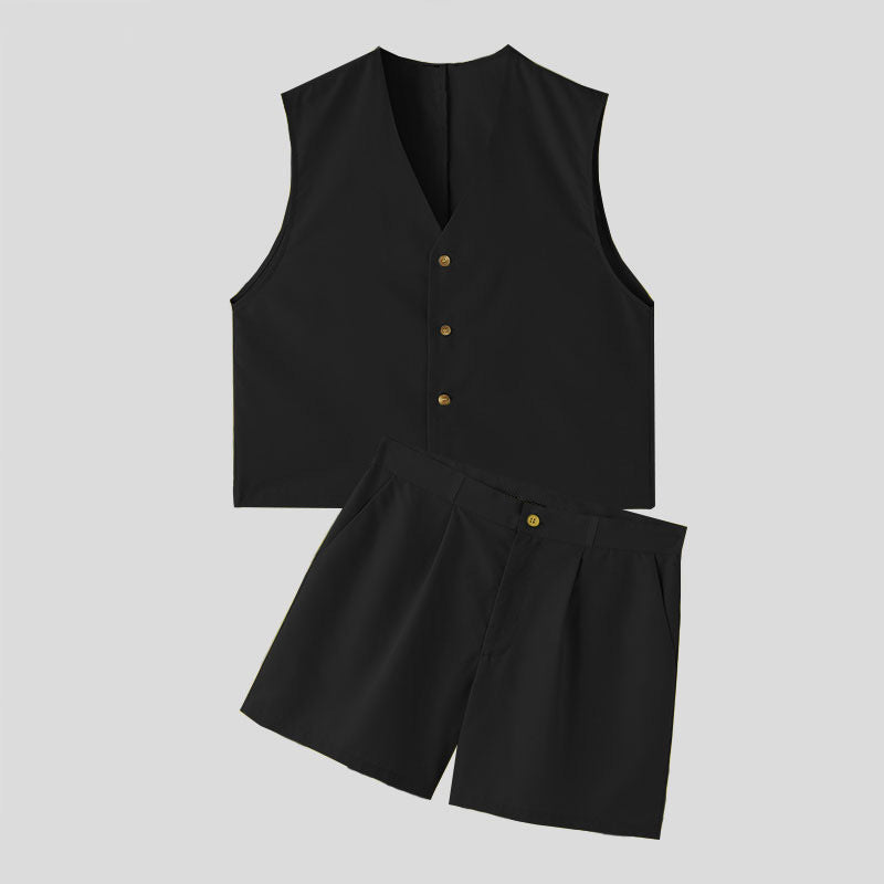 Ensemble élégant sans manches pour femmes avec shorts Chic und Stil