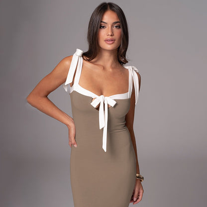 Robe maxi à décolleté carré élégant pour femmes Chic und Stil