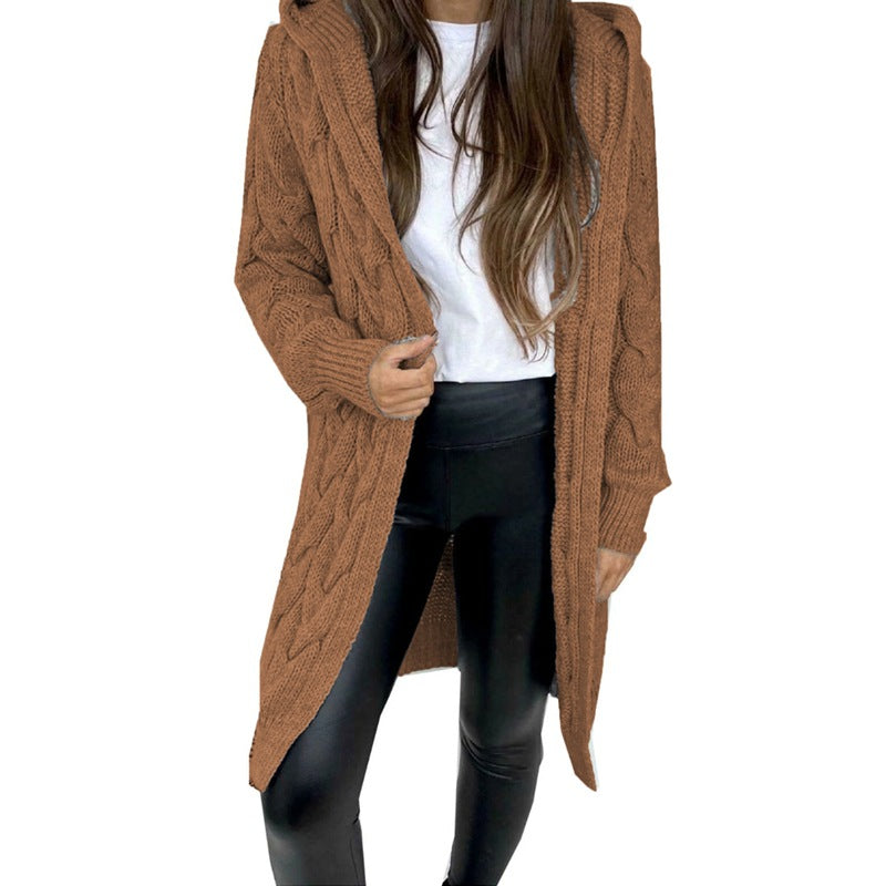 Dames cardigan en tricot avec capuche et motif texturé Chic und Still