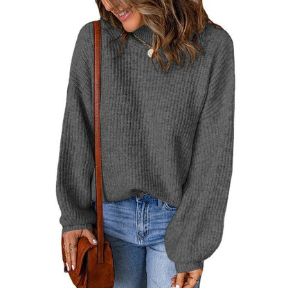 Pull en gros tricot pour femmes avec coupe ample et col montant Chic und Stil