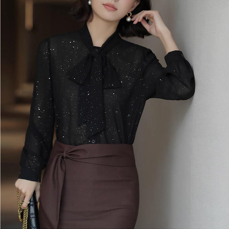 Blouse Élégante à Nœud Papillon Femme Chic und Stil 1750846558
