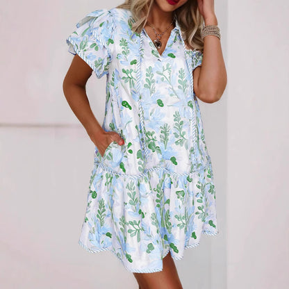 Robe d'été décontractée pour femmes avec des détails en volants et des poches pratiques Chic und Stil