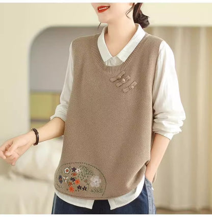 Pull en tricot pour femmes avec broderie décorative Chic und Stil