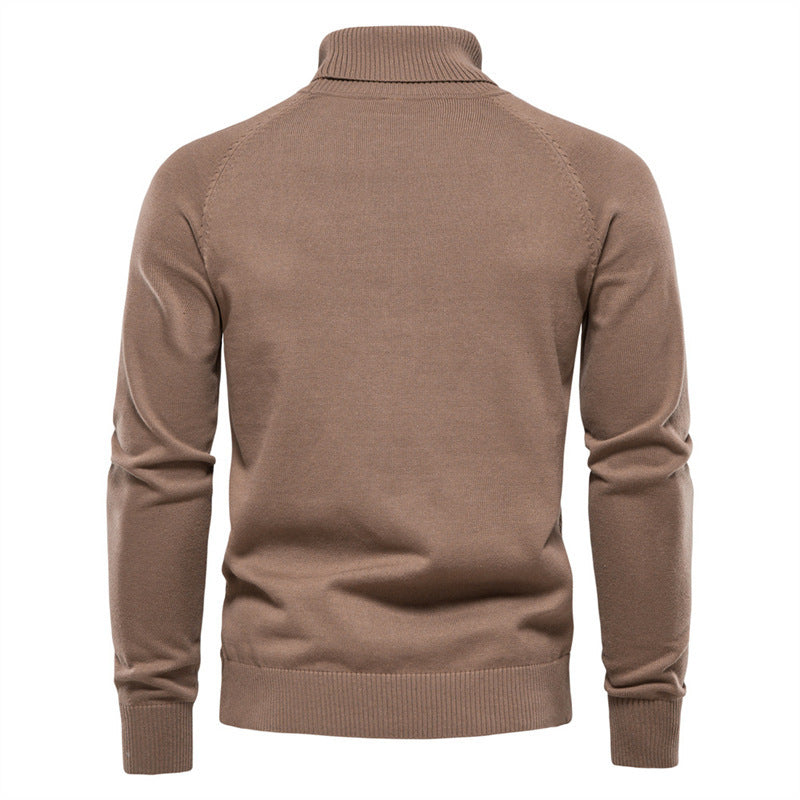 Pull en tricot pour hommes avec col montant tendance et design texturé Chic und Stil
