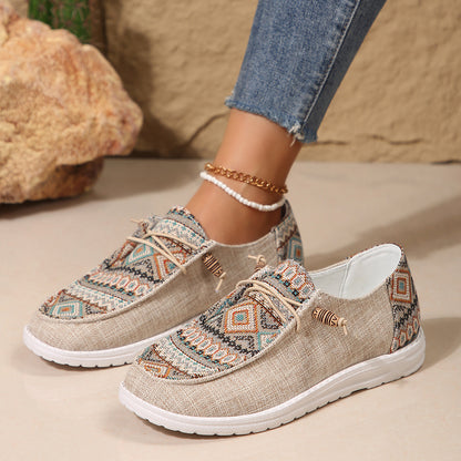 Baskets Slip-On décontractées pour femmes avec motif ethnique coloré Chic und Stil