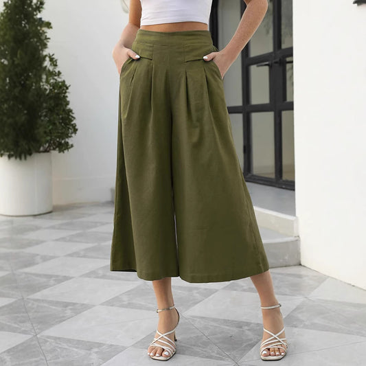 Women wide pants with elegant cut Chic and Style