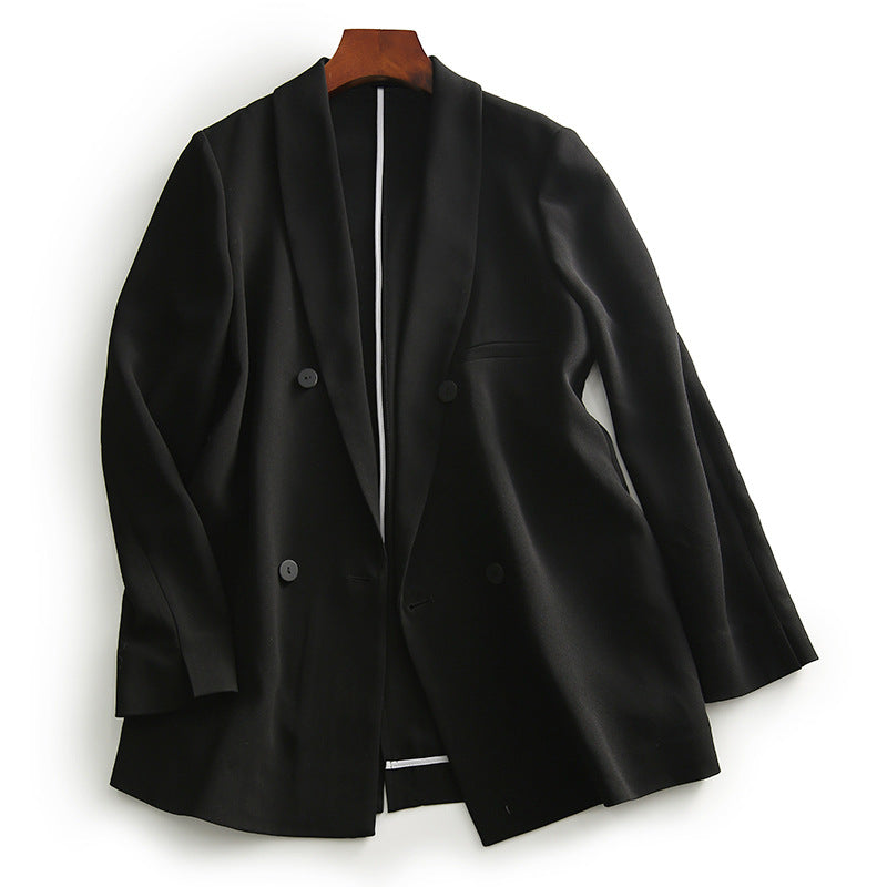 Blazer long ajusté double boutonnage pour femmes Chic und Stil