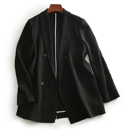 Blazer long ajusté double boutonnage pour femmes Chic und Stil