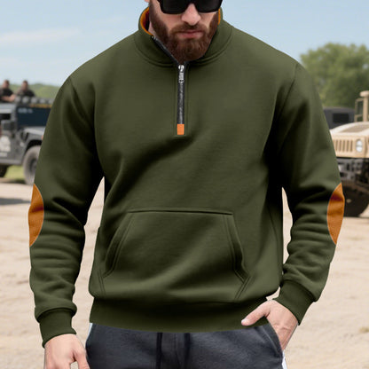 sporty pull for men with half-zip and practical kangaroo pocket Chic und Stil