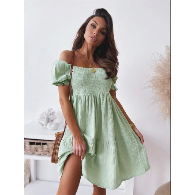 Robe mini off-shoulder avec volants pour femmes Chic und Stil