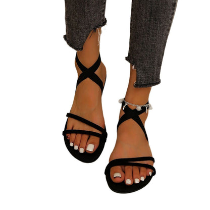 Ladies Chic Stylish Flat Strappy Sandals