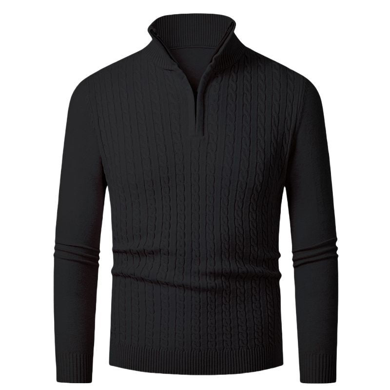 Pull femme en tricot avec motif en torsades à la mode et col montant Chic und Stil