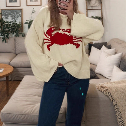 Pull en tricot pour femmes avec un design de créature grimpante Chic und Stil