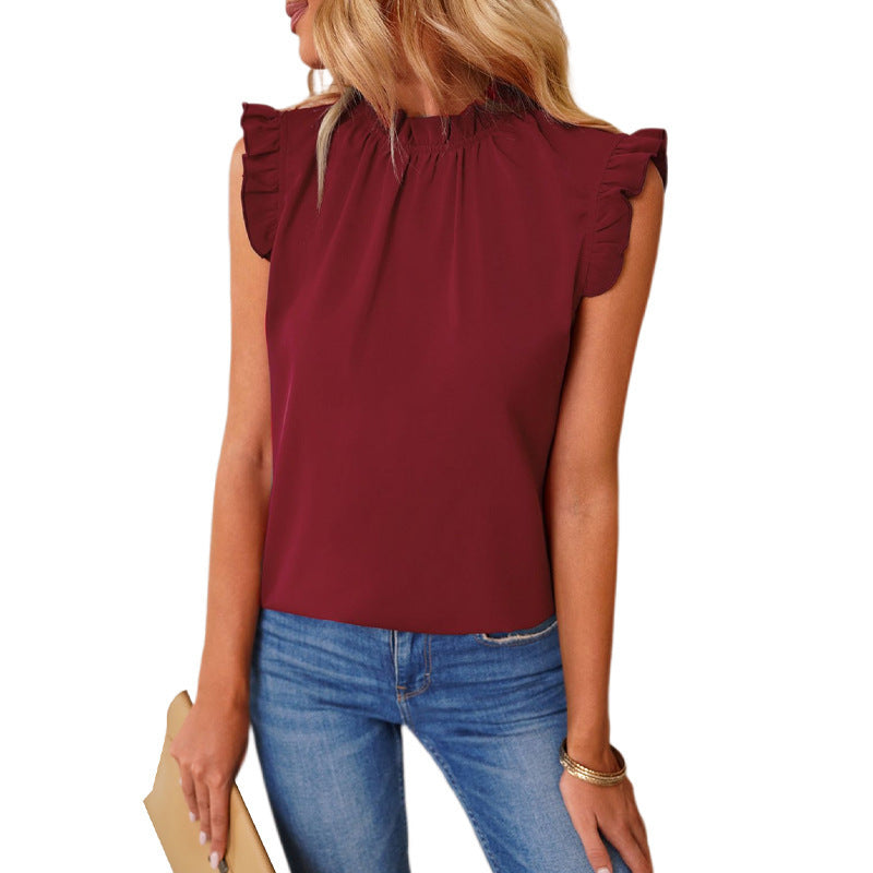 Chemisier femme avec volants et col montant Chic und Stil