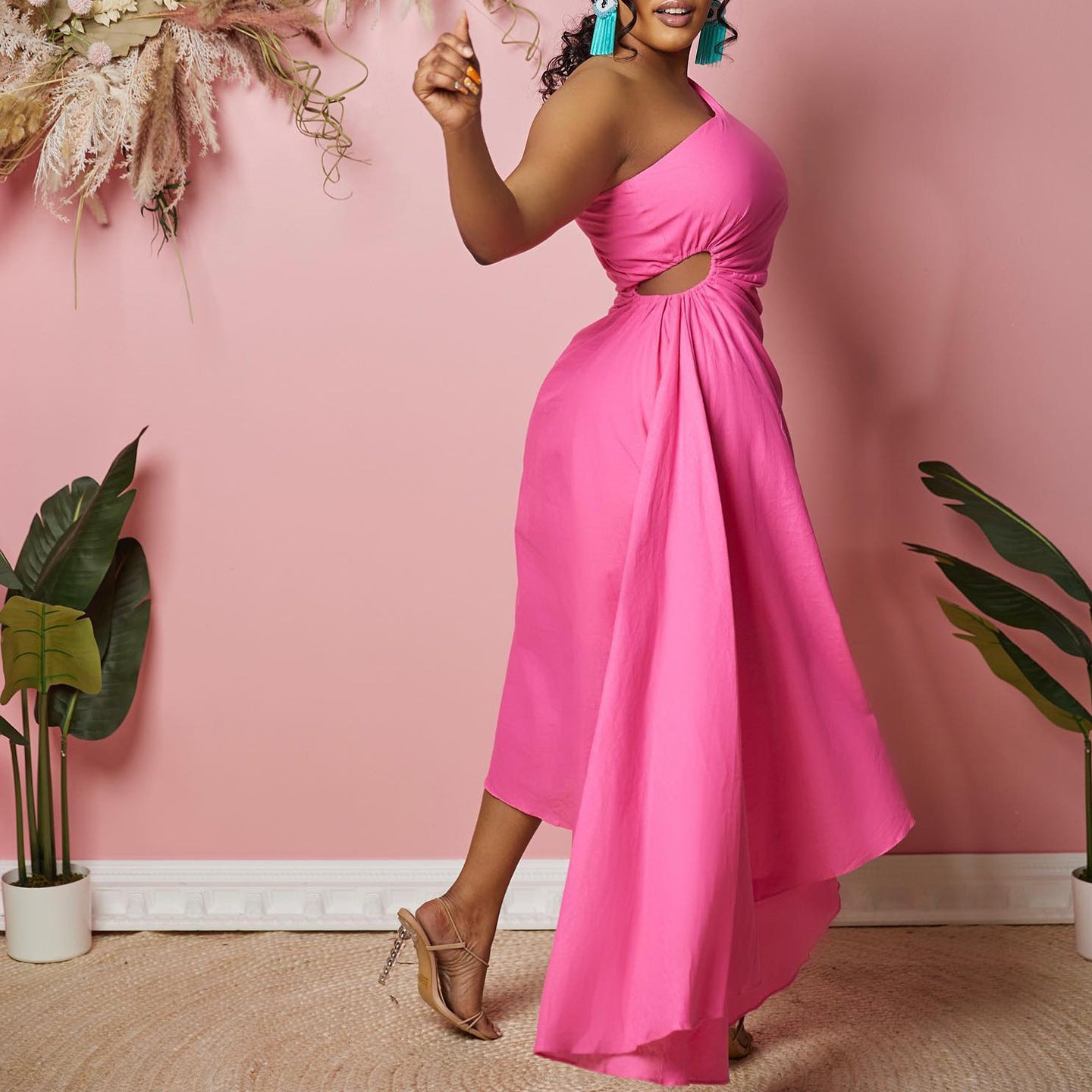 Robe de soirée asymétrique pour femme avec ourlet plissé Chic und Stil