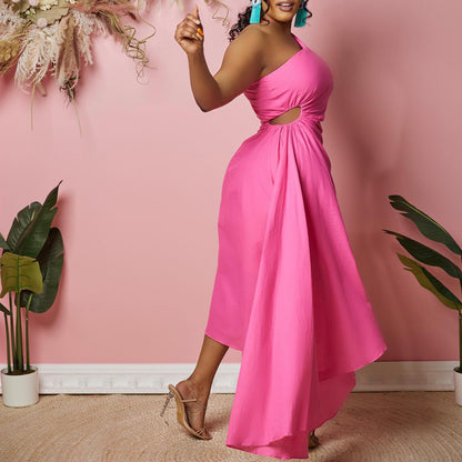 Robe de soirée asymétrique pour femme avec ourlet plissé Chic und Stil