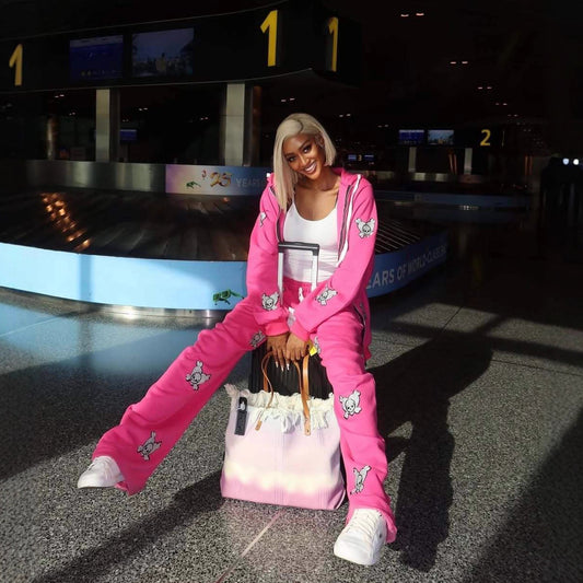 Dames Ensemble de Lounge Sportif avec Veste à Capuche et Ceinture Élastique Chic und Stil