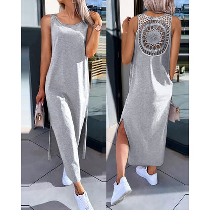 Robe Maxi dos en crochet Chic und Stil