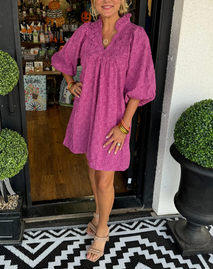 Robe mini brodée bohème pour femmes Chic und Stil