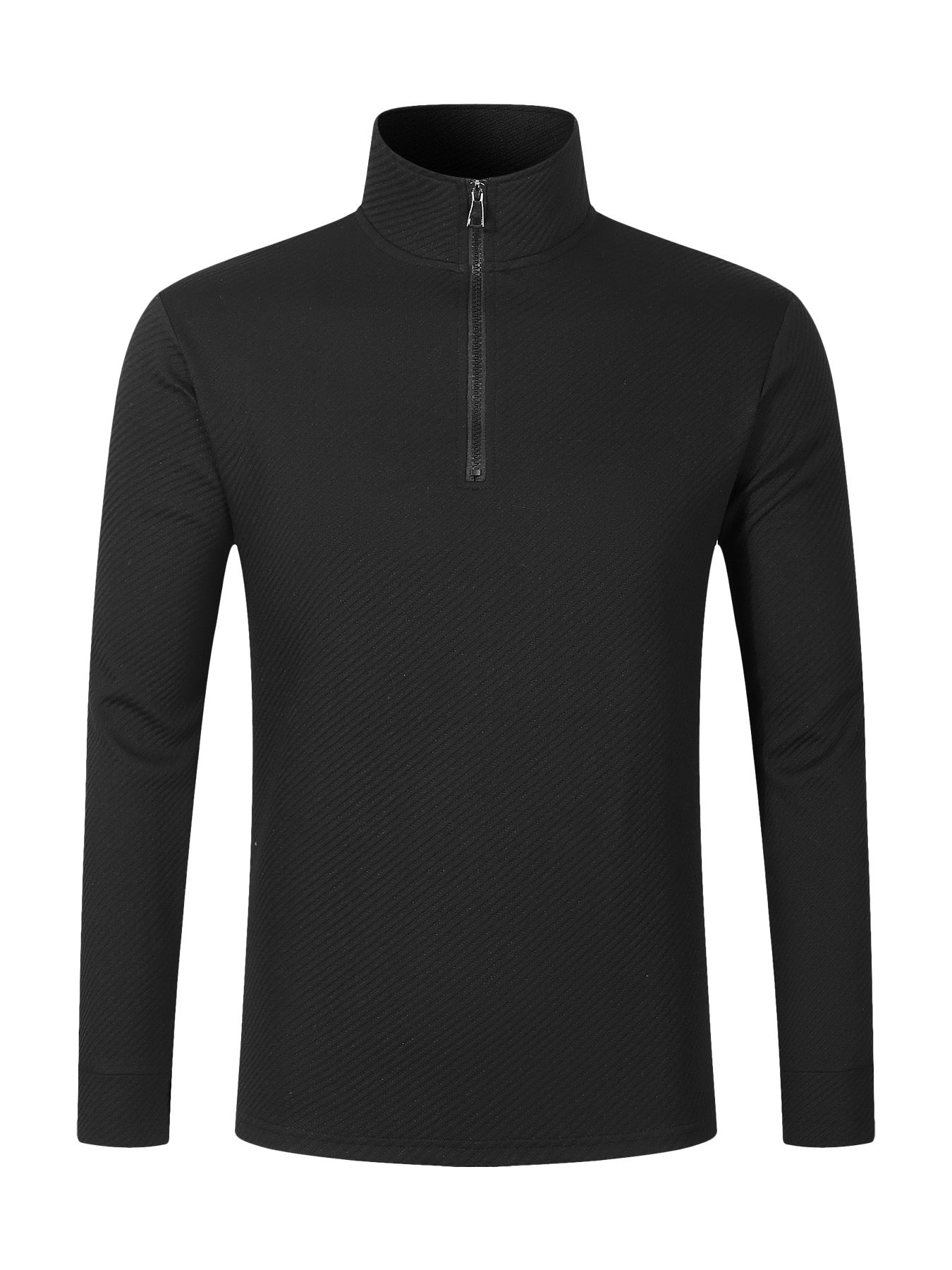 Functional long sleeve pullover for men with half-zip and innovative structural design Chic and Style