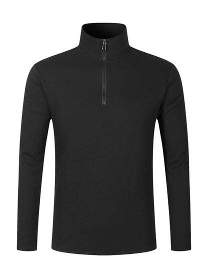 Functional long sleeve pullover for men with half-zip and innovative structural design Chic and Style