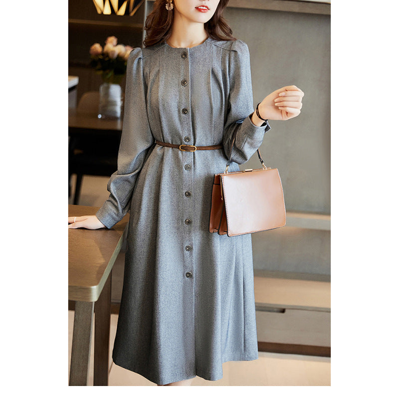 Robe midi à boutons avec manches bouffantes Chic und Stil