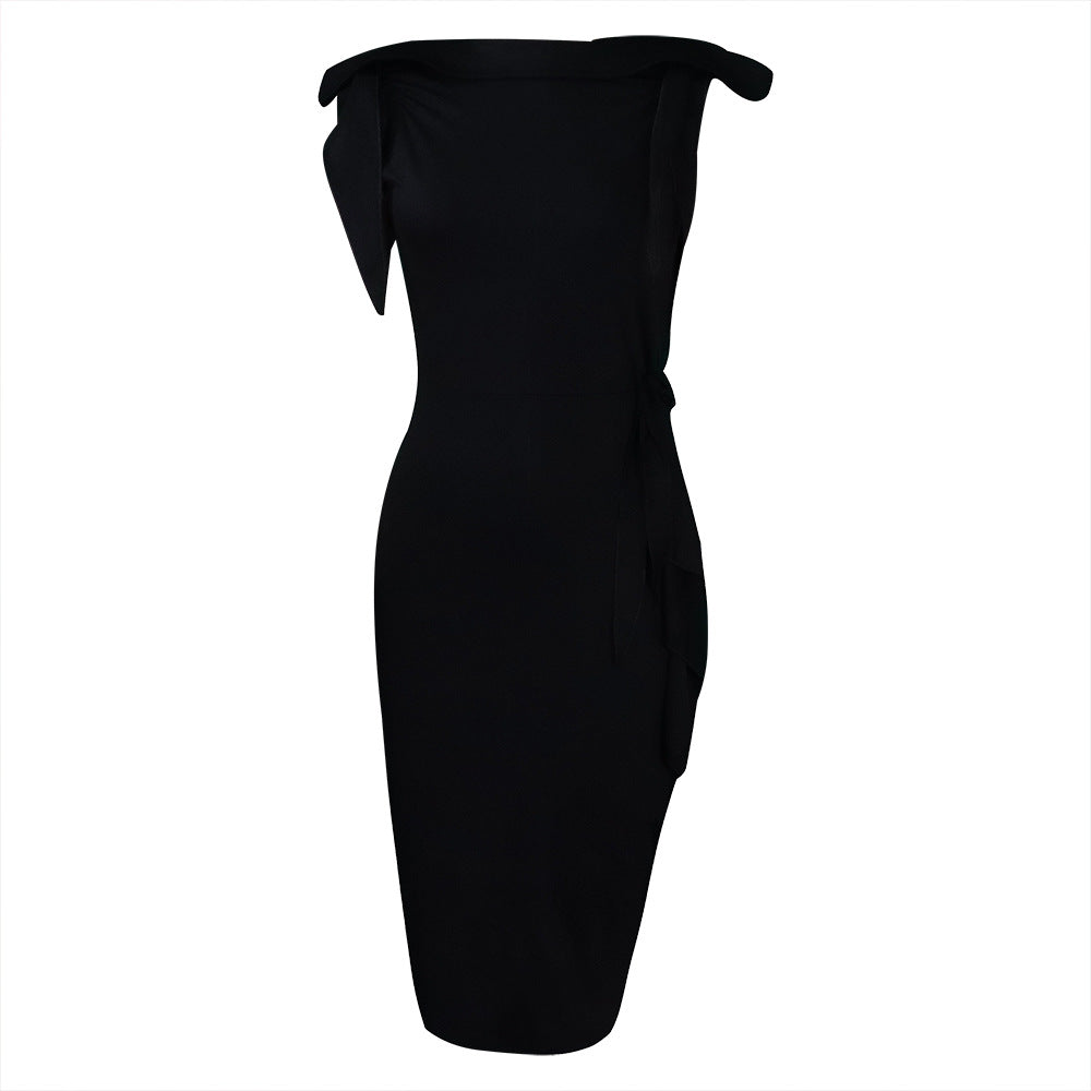 Dames Élégant Robe Portefeuille avec Style Décontracté et Détails aux Épaules Chic und Stil