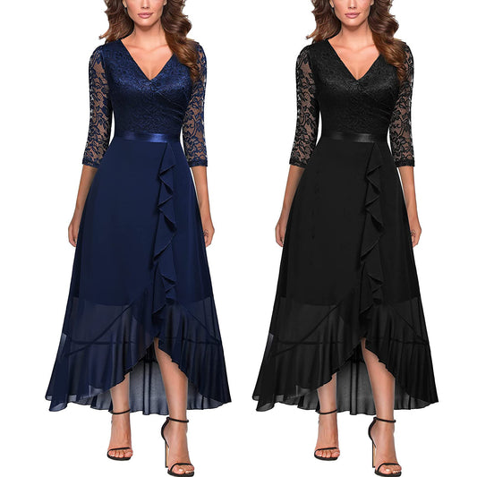 Robe de soirée à volants femme Haute-Basse Chic und Stil