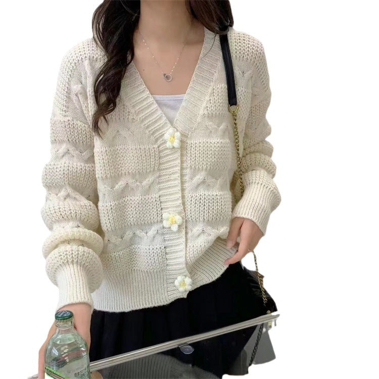 Dame cardigan en tricot confortable avec motif en torsade et détails de boutons Chic und Stil