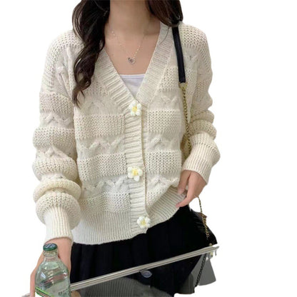 Dame cardigan en tricot confortable avec motif en torsade et détails de boutons Chic und Stil