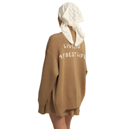 Comfortable oversized sweater set for women and casual palazzo pants Chic und Stil