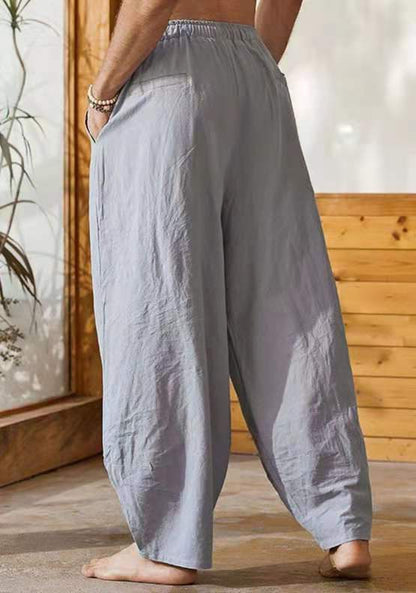 Casual linen pants for men with elastic waist Chic and Style