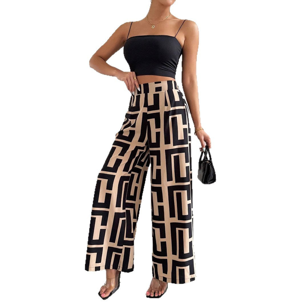 Chic und Stil graphic pattern palazzo pants for women