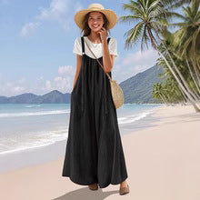 Robes longues en coton pour femmes avec bretelles et poches Chic und Stil