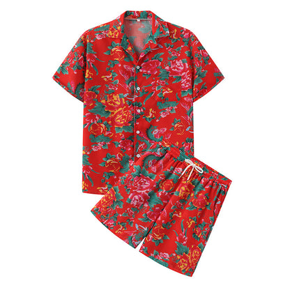 Ensemble d'été pour femmes avec chemise à manches courtes florale et shorts Chic und Stil