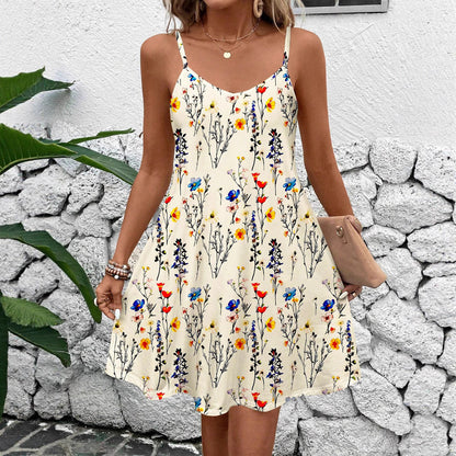 Robe à fleurs à bretelles spaghetti réglables Chic und Stil