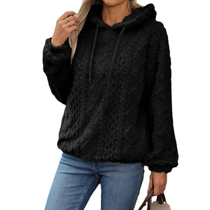 Dames Hoodie douillet au design tricot particulier Chic und Stil