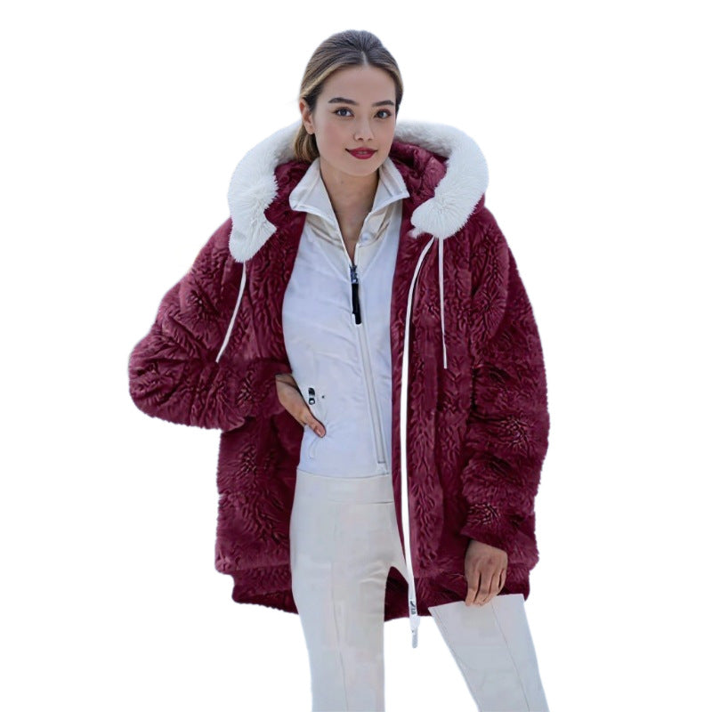 Dames Élégante parka d'hiver oversized avec polaire douillette Chic und Stil