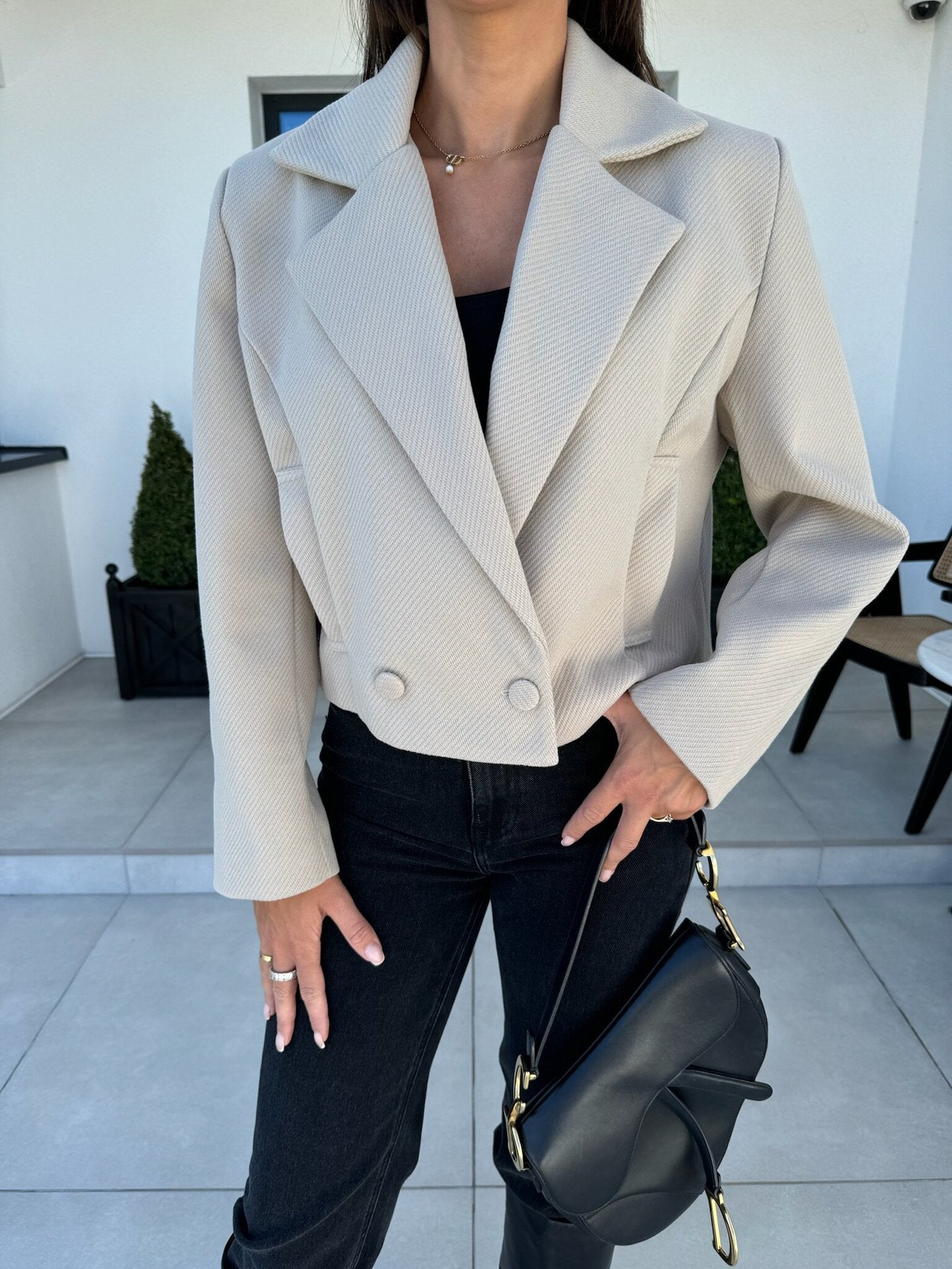 Dames Élégante Slim-Fit Veste Blazer Chic und Stil
