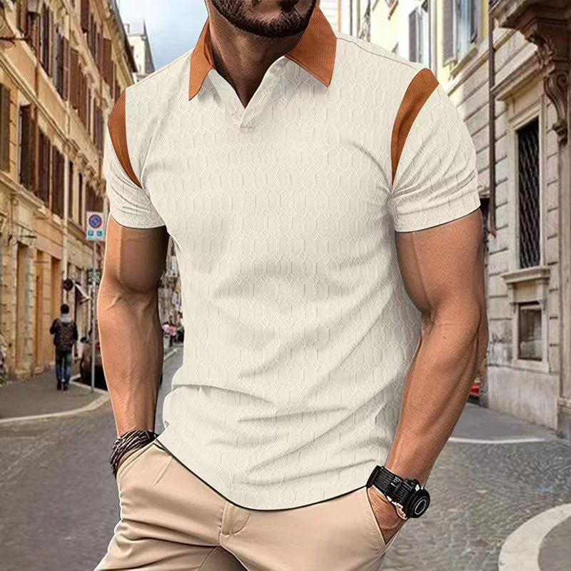 Chemise polo pour hommes avec des détails contrastés élégants et un design structuré respirant Chic und Stil