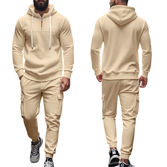 Men's chic and stylish athletic hoodie and cargo pants