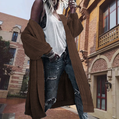 Dames gilet en tricot épais avec des manches larges et une devant ouvert Chic und Stil