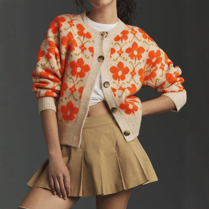 Dames fleurs motif cardigan Chic und Stil